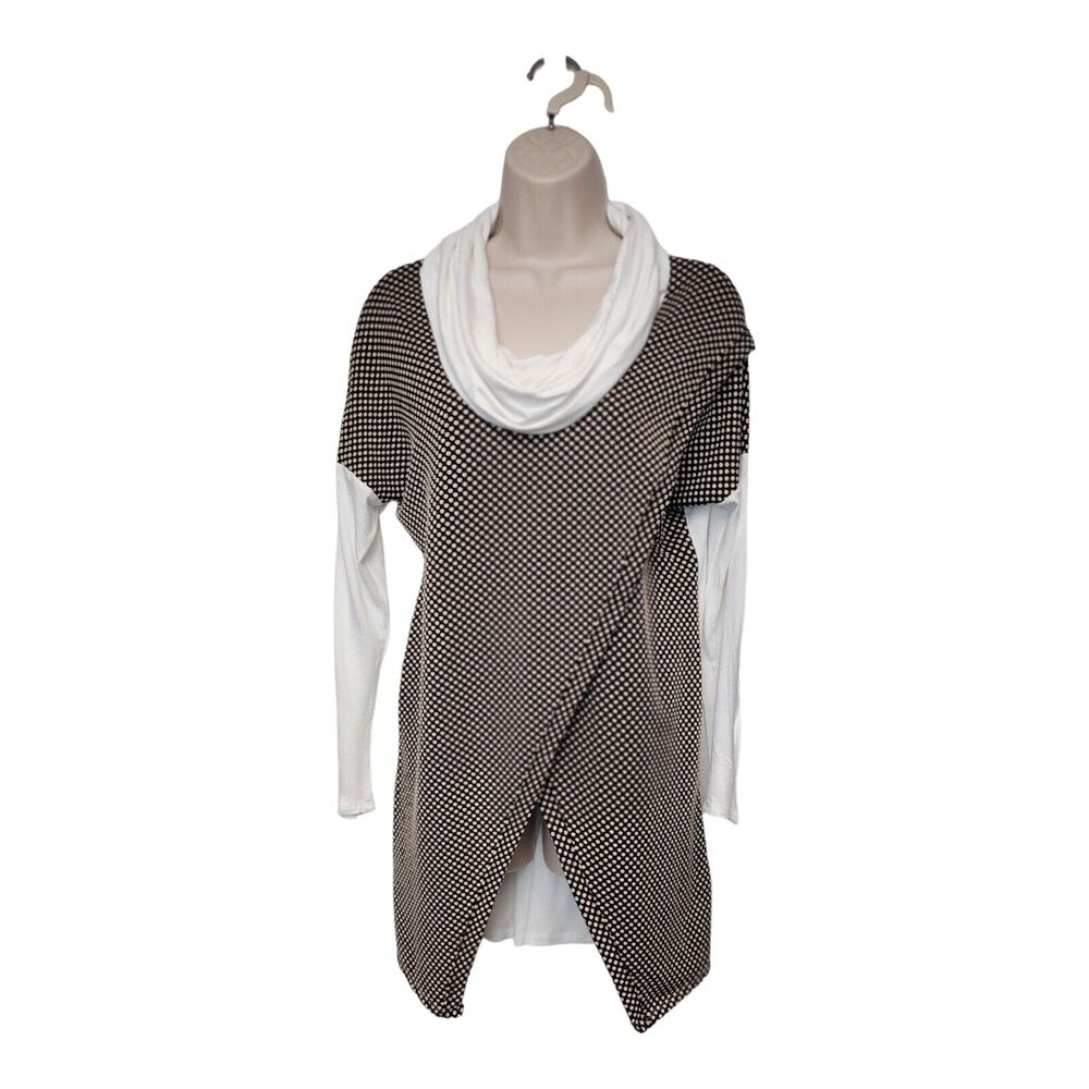 Lollipop Star Long Sleeve Multicolor Black Polka-Dots Tunic Blouse Size Medium